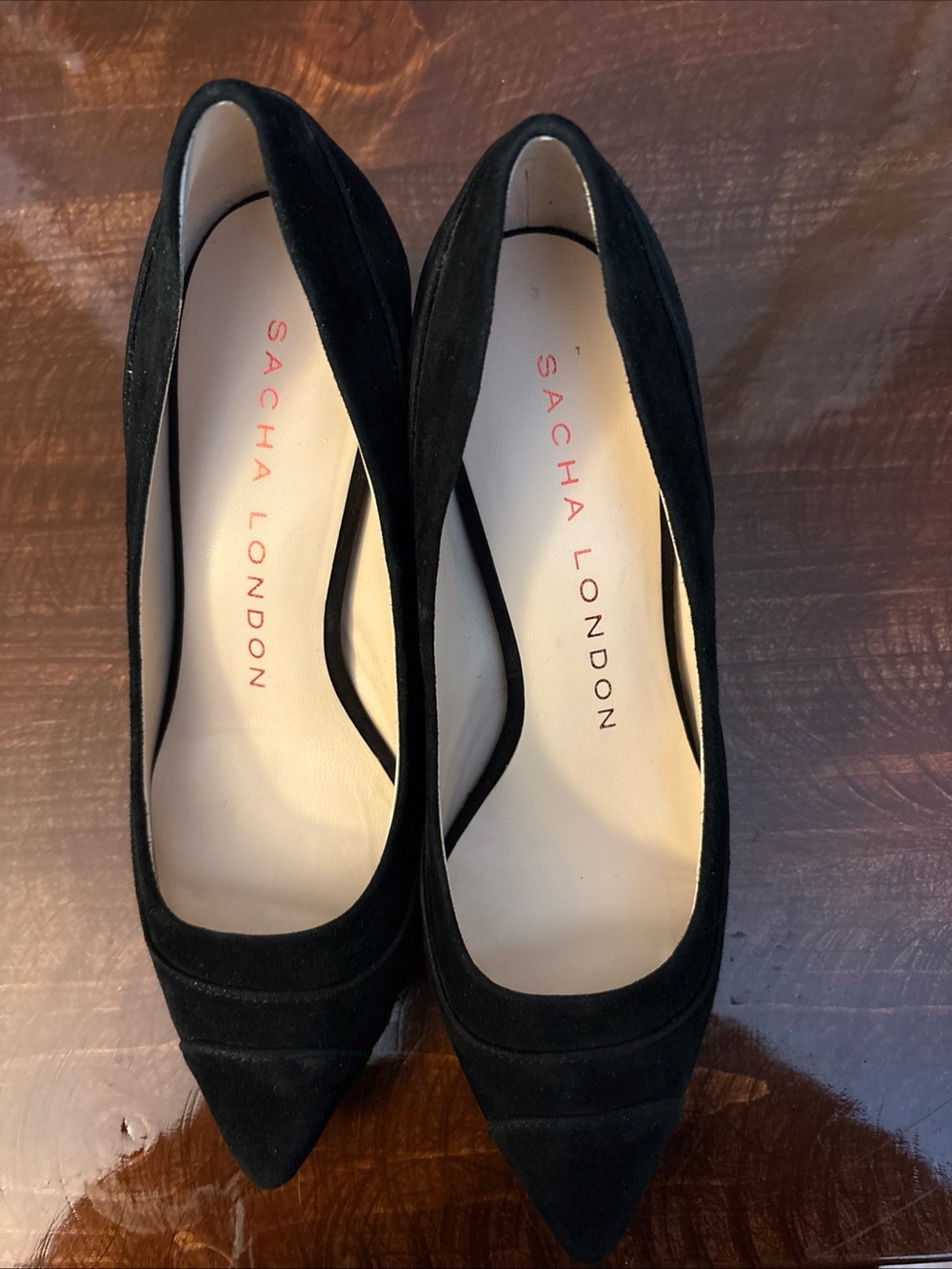 Sacha London Black Suede Pointed Toe Pumps
